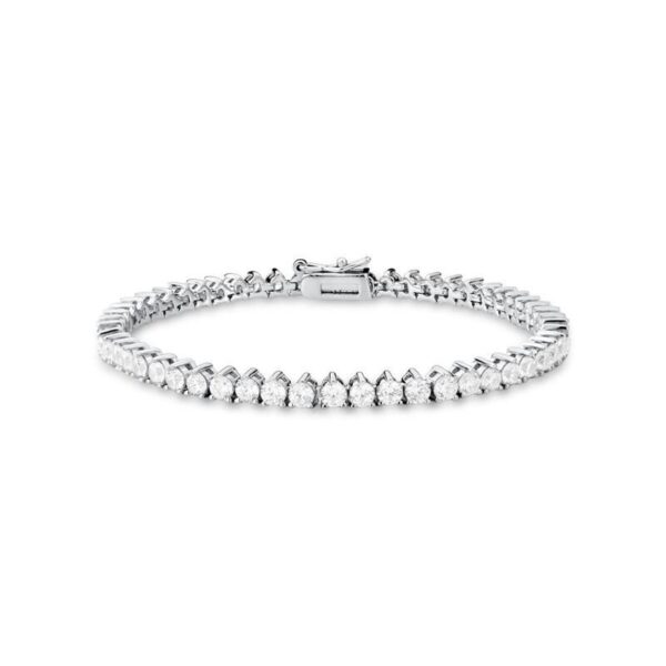 Pulseira Riviera Com Zircônias Redondas Ródio Branco