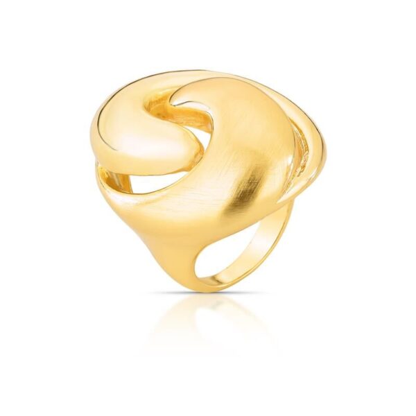Anel Oval Liso E Acetinado Banho Ouro 18k
