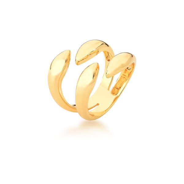 Anel Liso 2 Voltas Banho Ouro 18k