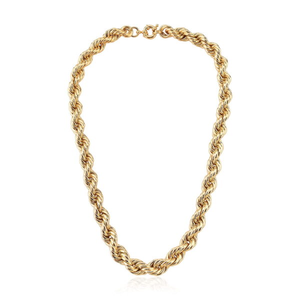 Corrente Cordao Baiano Liso 10mm Banho Ouro 18k