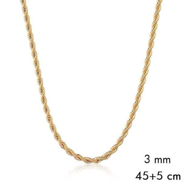 Corrente Cordão Baiano 3mm Banhada a Ouro 18k