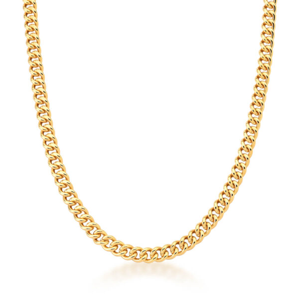 Corrente Em Malha Groumet Lisa Banhada a Ouro 18k