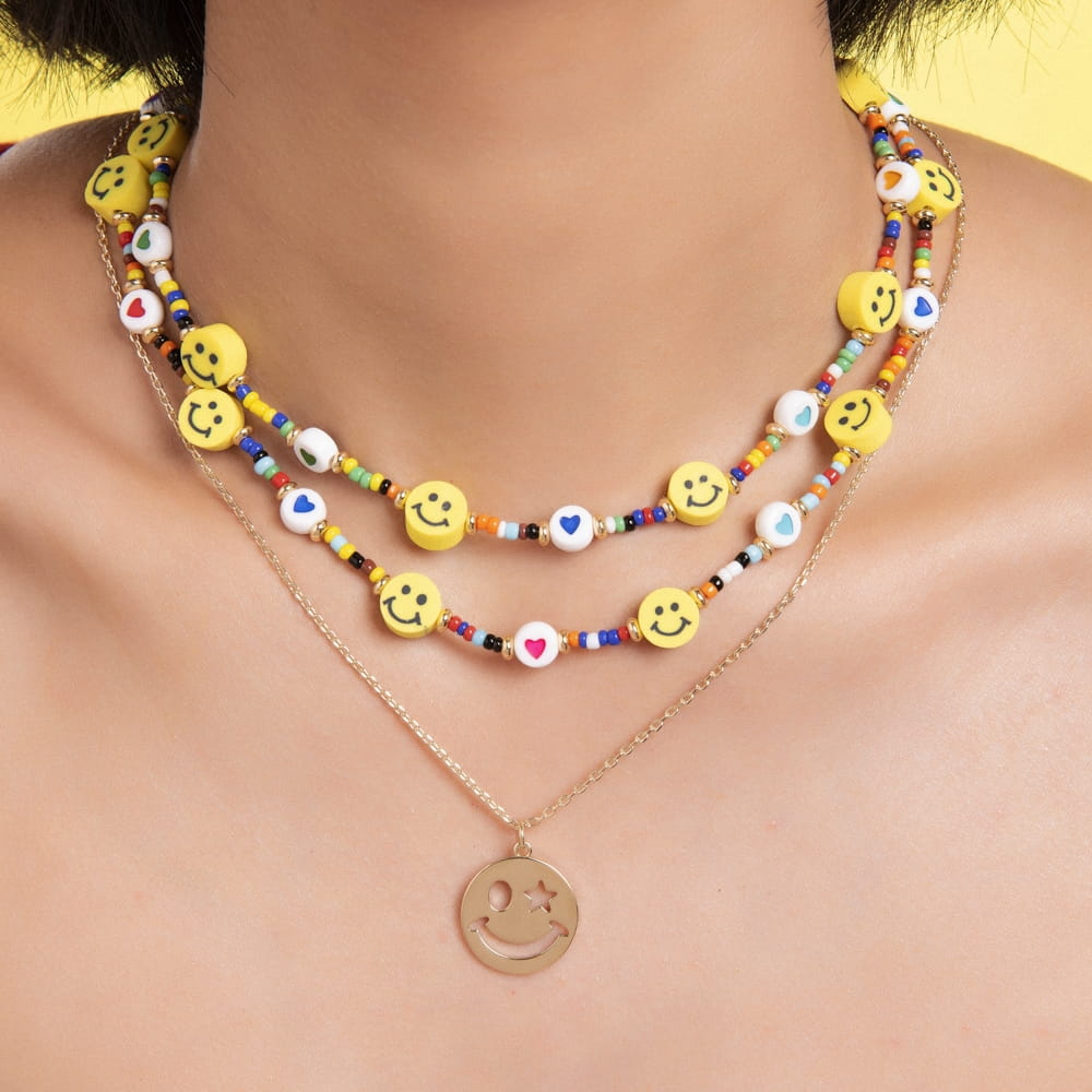 Corrente Com Pingente Emoji Banho Ouro 18k