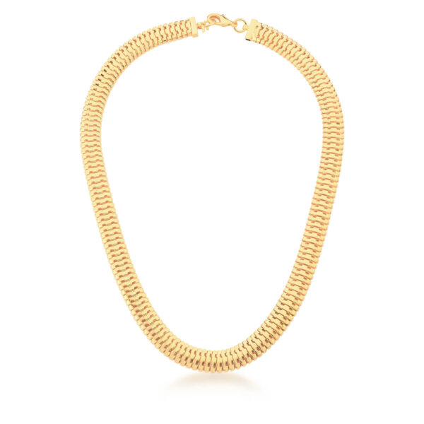 Corrente Malha Esteira 10mm Banhada a Ouro 18k