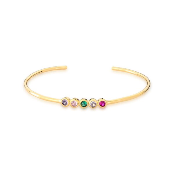 Bracelete Com Zircônias Coloridas Banhado a Ouro 18k