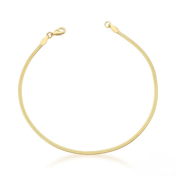 Tornozeleira Esteira Laminada 2mm Banho Ouro 18k