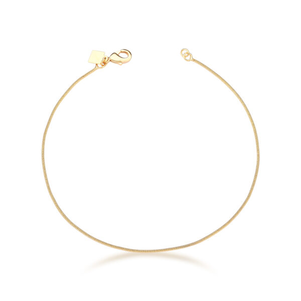 Tornozeleira Cilindrica 1mm Banho Ouro 18k