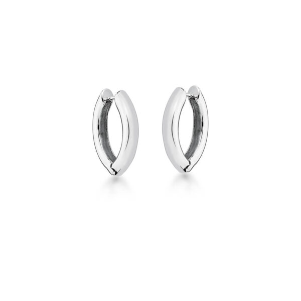 Argola Oval Lisa Banho Ródio Branco