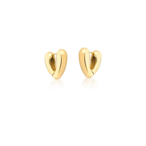 Argola Coração Lisa Banhada A Ouro 18k