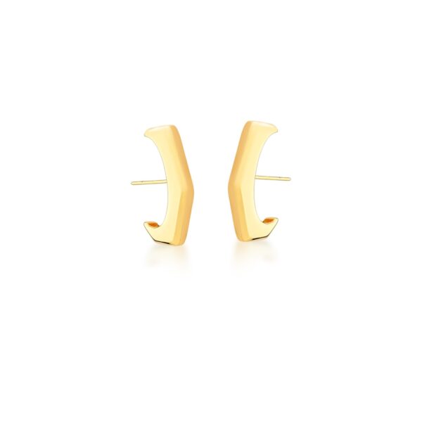 Ear Hook Curvo Liso Banhado a Ouro 18k