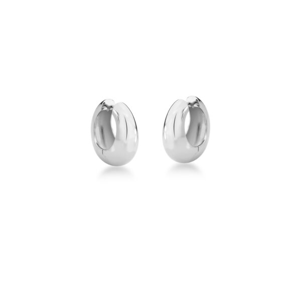 Argola Lisa 22x9mm Banho Ródio Branco