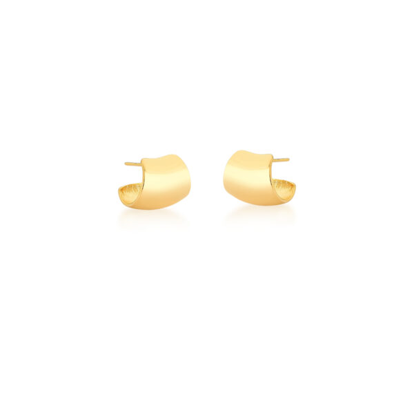 Brinco Curvo E Liso Banhado A Ouro 18k