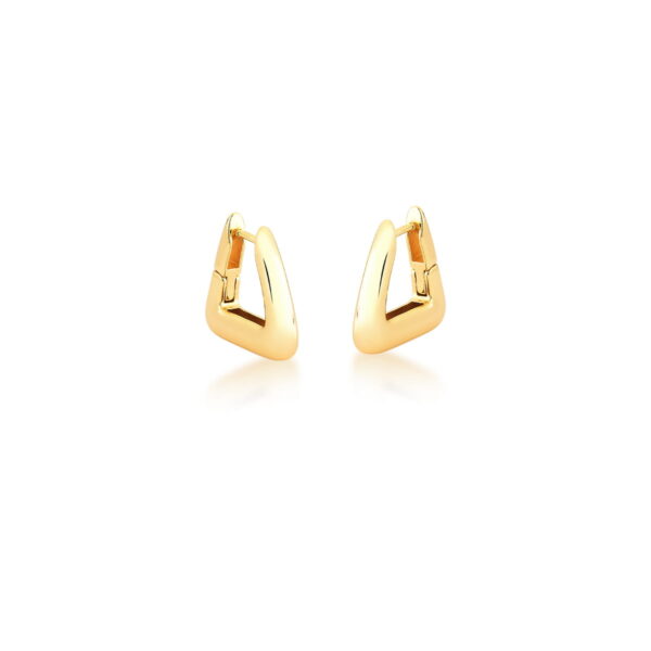 Argola Triangular Lisa Banho Ouro 18k