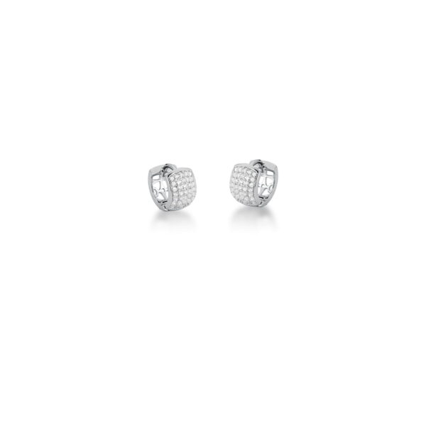 Argola 5 Fileiras Cravejadas Zircônias Banho Ródio Branco