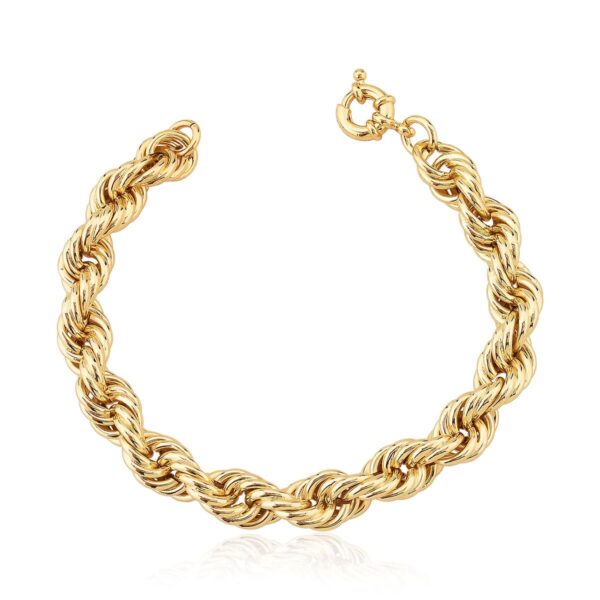 Pulseira Cordão Baiano Duas Voltas Lisa Banhada A Ouro 18k