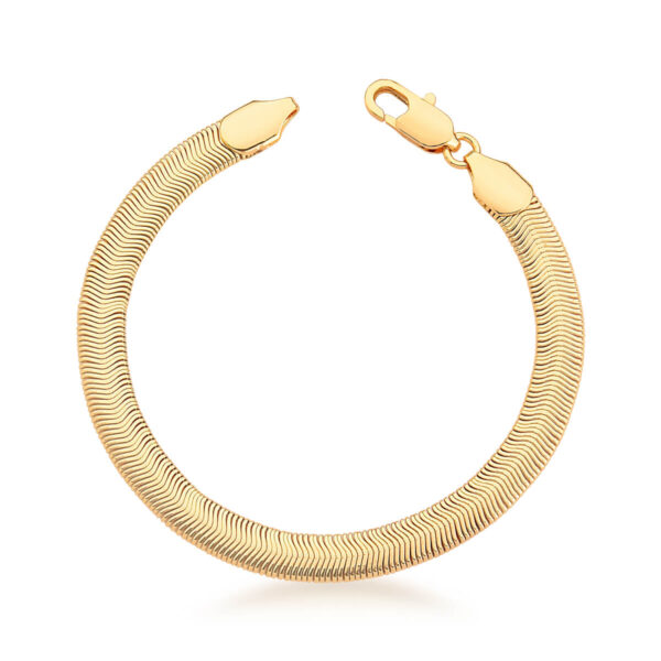 Pulseira Laminada Lisa Banhada a Ouro 18k