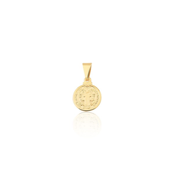 Pingente Redondo São Bento Banho Ouro 18k