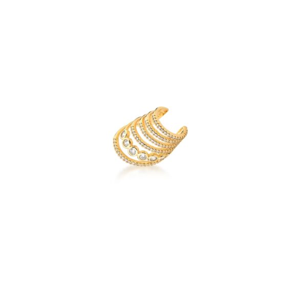 Piercing 6 Voltas Cravejado Banho Ouro 18k