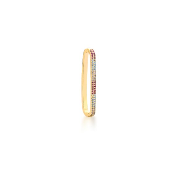 Piercing Transversal Colorido Banho Ouro 18k