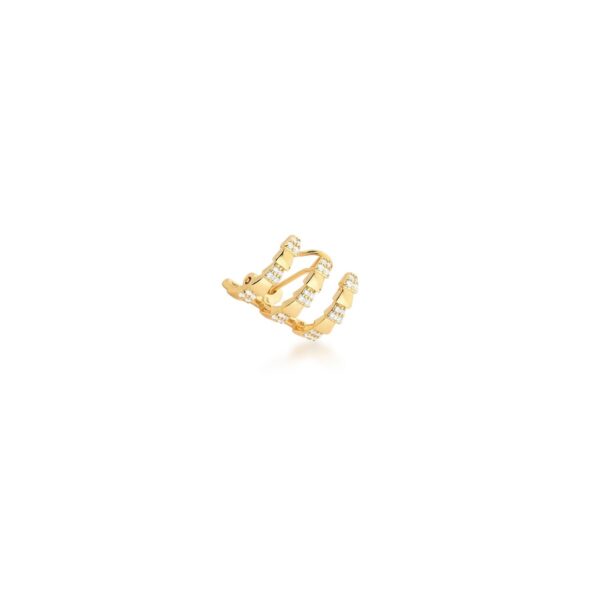Piercing 3 Voltas Trabalhado Zircônias Cravejadas Banho Ouro 18k