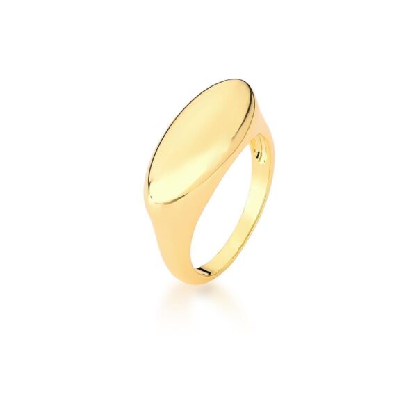Anel Navete Liso Banho Ouro 18k