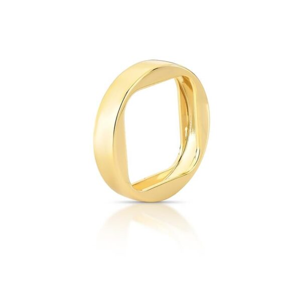 Anel Arredondado Liso Banho Ouro 18k