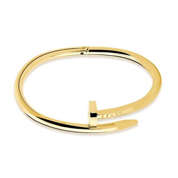 Bracelete Liso 2 Voltas Prego Banho Ouro 18k