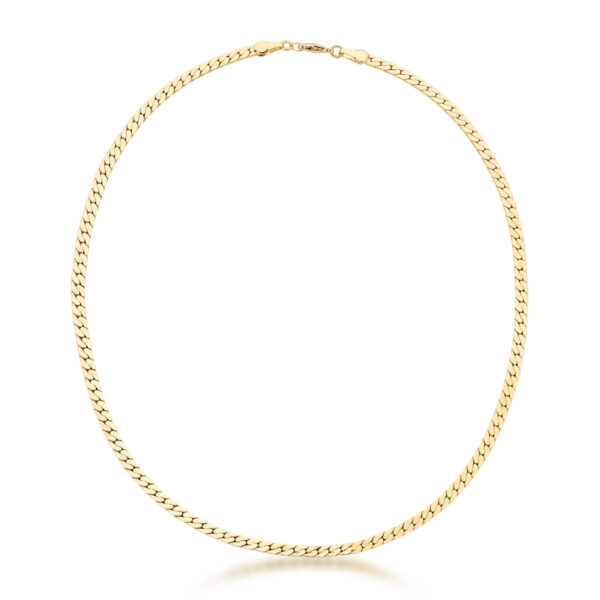 Colar Em Malha Laminada Lisa Banhado A Ouro 18k