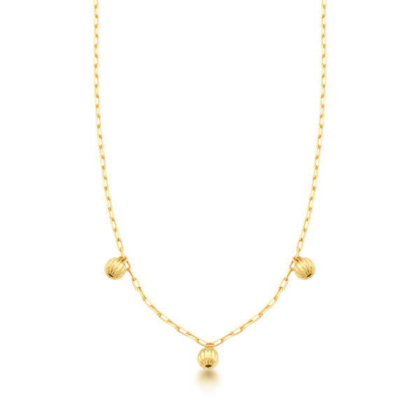 Colar Com Pingentes Redondos Banho Ouro 18k