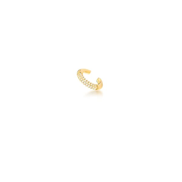 Piercing Redondo 5 Colunas Cravejadas Zirconia Banho Ouro 18k