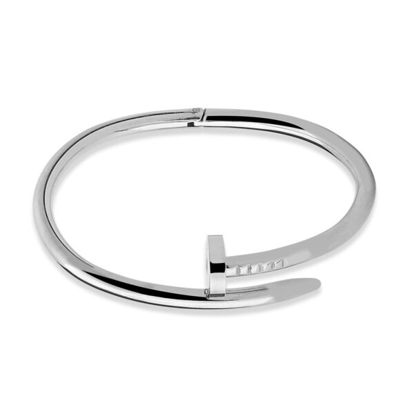 Bracelete Prego Liso Banho Ródio Branco