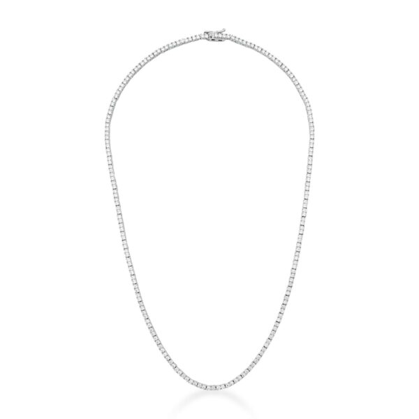 Colar Riviera Com Zircônias Redondas Banho Ródio Branco