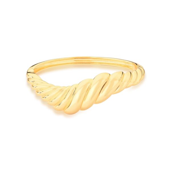 Bracelete Trabalhado Curvo Banho Ouro 18k