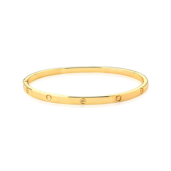Brancelete Trabalhado Redondo Banho Ouro 18k