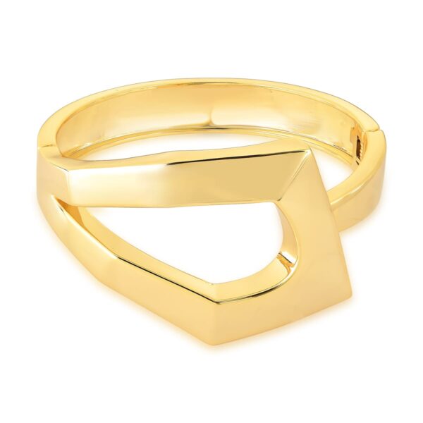 Bracelete Geométrico Vazado Fecho Imã Banho Ouro 18k