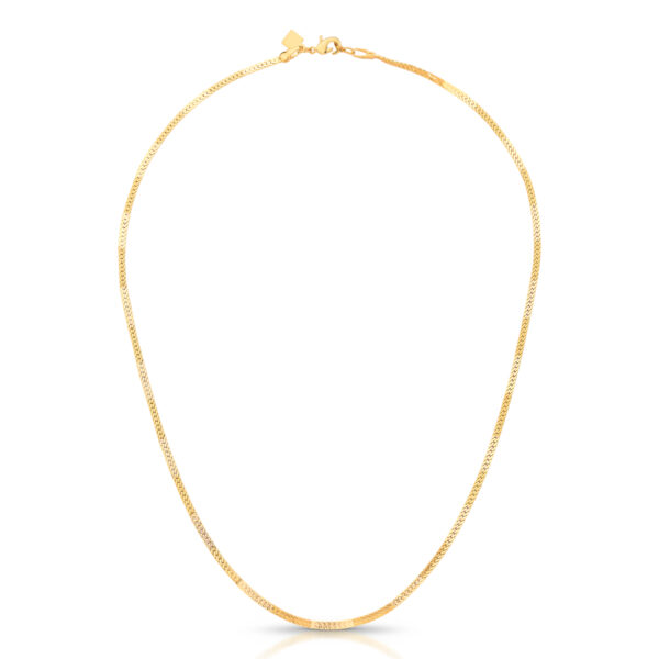 Colar Intercalado Trabalhado E Liso Banho Ouro 18k