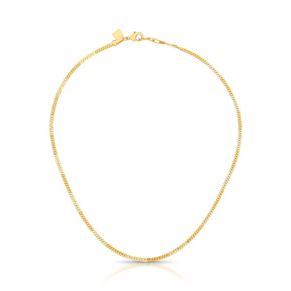 Colar Intercalado Trabalhado E Liso Banho Ouro 18k
