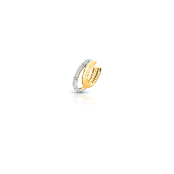 Piercing 2 Voltas Curvo Cravejado Zircônia Banho 2 Tons