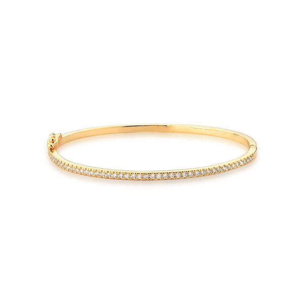 Bracelete Uma Fileira Com Zircônias Banho A Ouro 18k