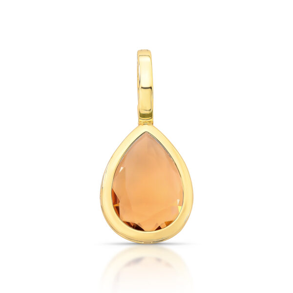 Pingente Com Cristal De Gota E Fecho Click Banho Ouro 18k