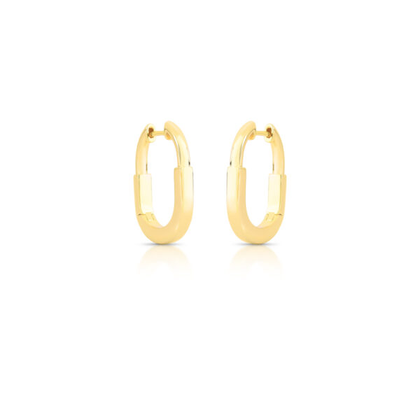 Argola Oval Curva Trabalhada Banho Ouro 18k