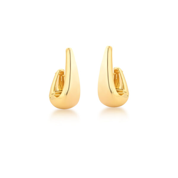 Argola Curva Anzol Banho Ouro 18k