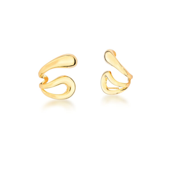 Ear Cuff Liso Curvo 3 Volta Banho Ouro 18k