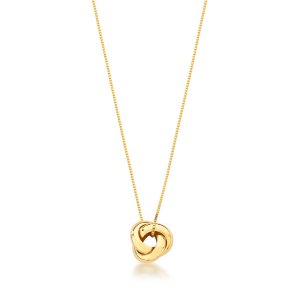 Colar Com Pingente Trançado Banho Ouro 18k