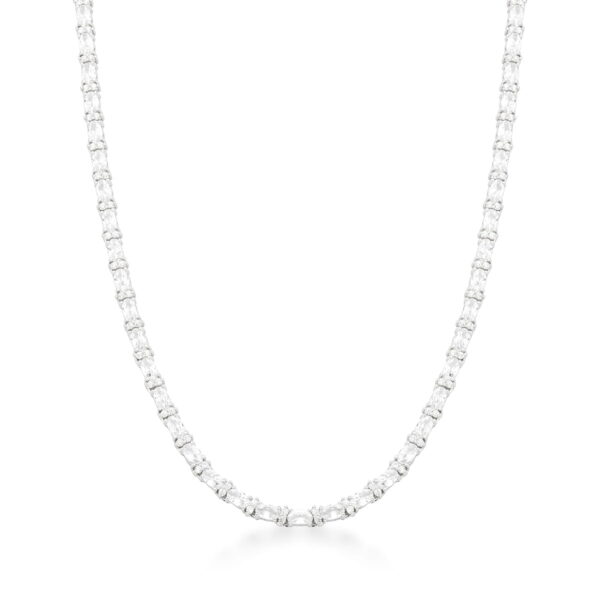 Colar Riviera Cristal Oval Intercalado Com Zircônias