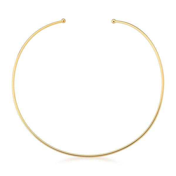 Gargantilha Com Aro Liso Aberta Banho Ouro 18k
