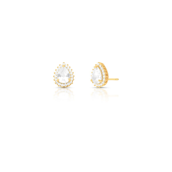 Brinco De Gota Em Cristal E Zircônias