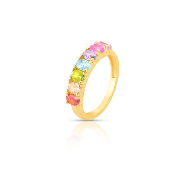 Anel Cristais Ovais Colors