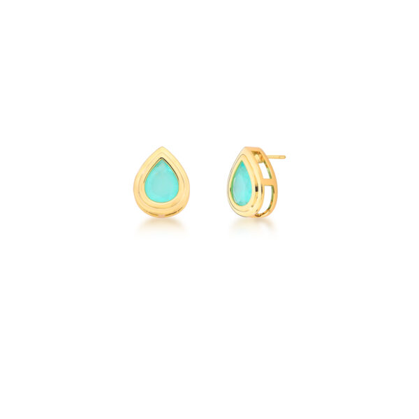 Brinco Com Cristal De Gota Turmalina