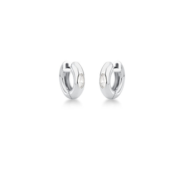 Argola Redonda Com Cristal Navete